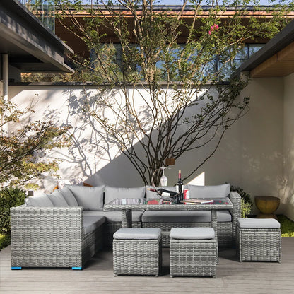 Sailing luxury outdoor rattan sofa outdoor waterproof garden corner sofa fashion wicker garden furniture