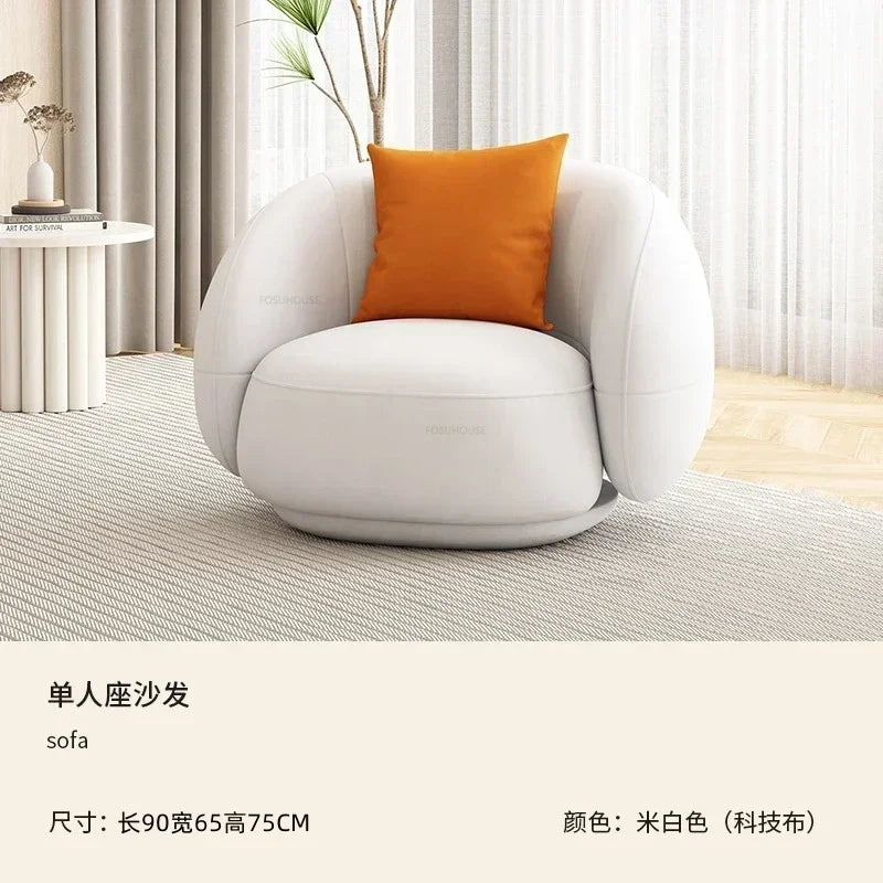 Curved Living Room Sofas Living Room Furniture Cream Style Beauty Salon Sofa Clothing Store Rest Area Reception Sofab