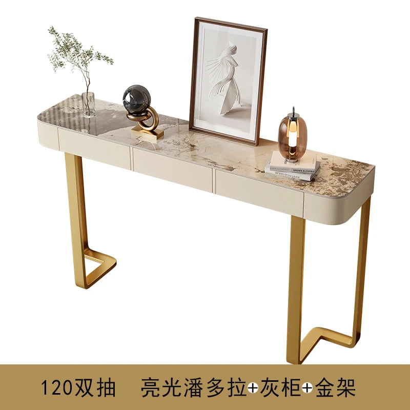 Italian Luxury Console Table With Storage Thin Living Room Entrance Console Table Rectangle Glam Woonkamer Tafel Furniture