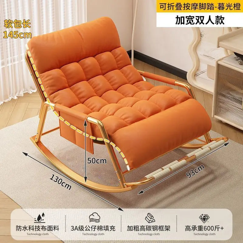 Recliner Rocking Chair Sitting and Sleeping Dual-purpose Double Lunch Break Chair Balcony Home Leisure Lazy Sofa Chair Ergonomic