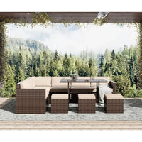 Furniture Set, Outdoor Furniture Patio Sectional Sofa, All Weather PE Rattan Outdoor set with Cushions and Table