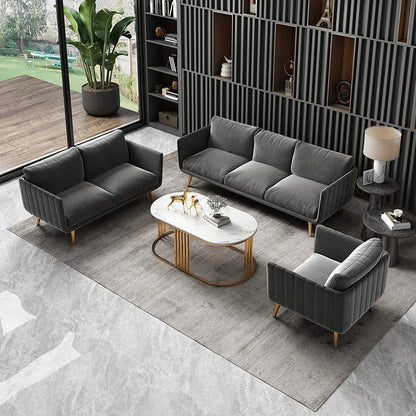 Office sofa Simple modern coffee table combination set Reception room Business meeting three-person sitting area sofa