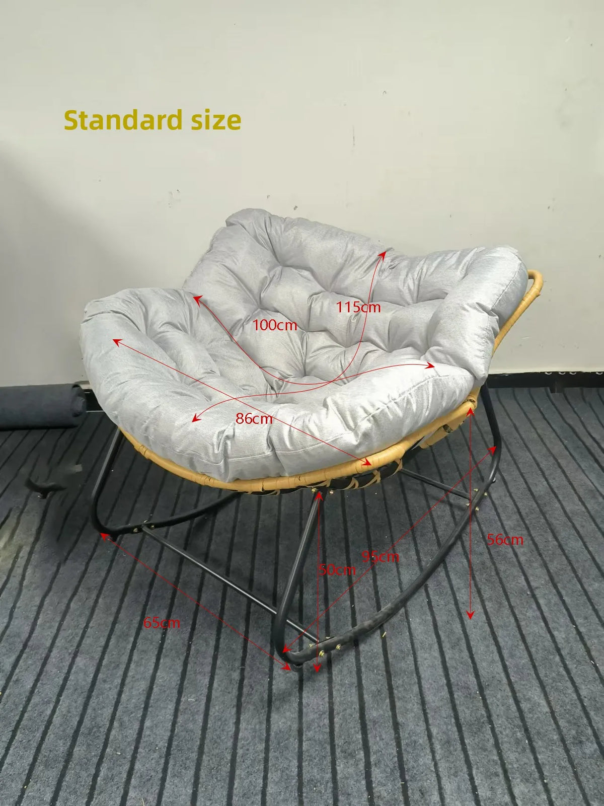 PE Rattan Weave Rocking Chair Lie Down or Sleep Lunch Break Chair Living Room Balcony Chaise Longue Adult Kid Recliner Lazy Sofa
