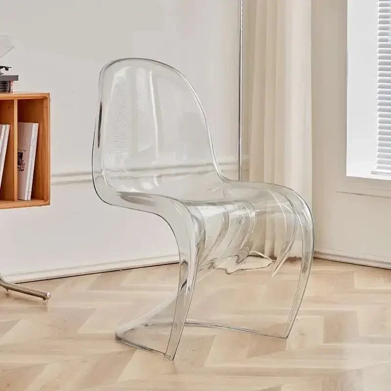 Transparent Plastic Chair Living Room Relax Backrest Waiting Cafe Chair Hotel Acrylic Design Dining Stool Nordic Furniture
