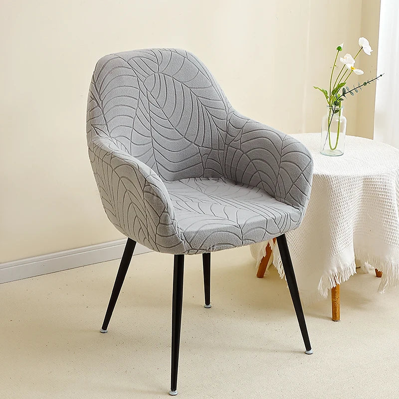 1/4pcs High Arm Chair Cover Elastic Dining Armchair Slipcover Leaf Jacquard Seat Covers for Home Wedding Fundas Para Sillas