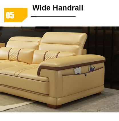 Leather Sectional Sofa for Living Room, Massage Recliner, Home Furniture, Modern Style