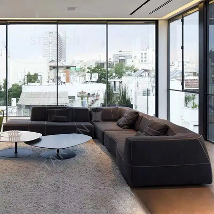 New Modern Italian Fabric  L Shape Sofa Living Room Modular Corner Sofa Set