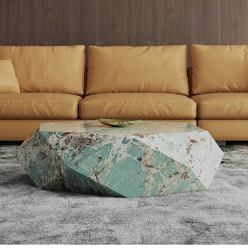 Living room creative water chestnut rock slab coffee table luxury tea table Nordic modern simple diamond rock slab coffee table