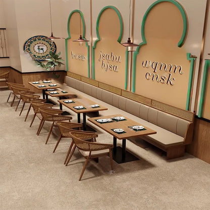 -Southeast Asian Style Dining Set Restaurant Furniture Cafe Dining Room Table and Chair Sets Coffee Set