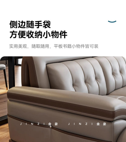 LH leather sofa first layer cowhide modern simple size apartment living room solid wood combination