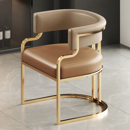 Designer Dining Chairs Beige Gold Legs Waiting Fashion Sofa Chairs Luxury Adults Floor Protector Sillas Indoor Supplies