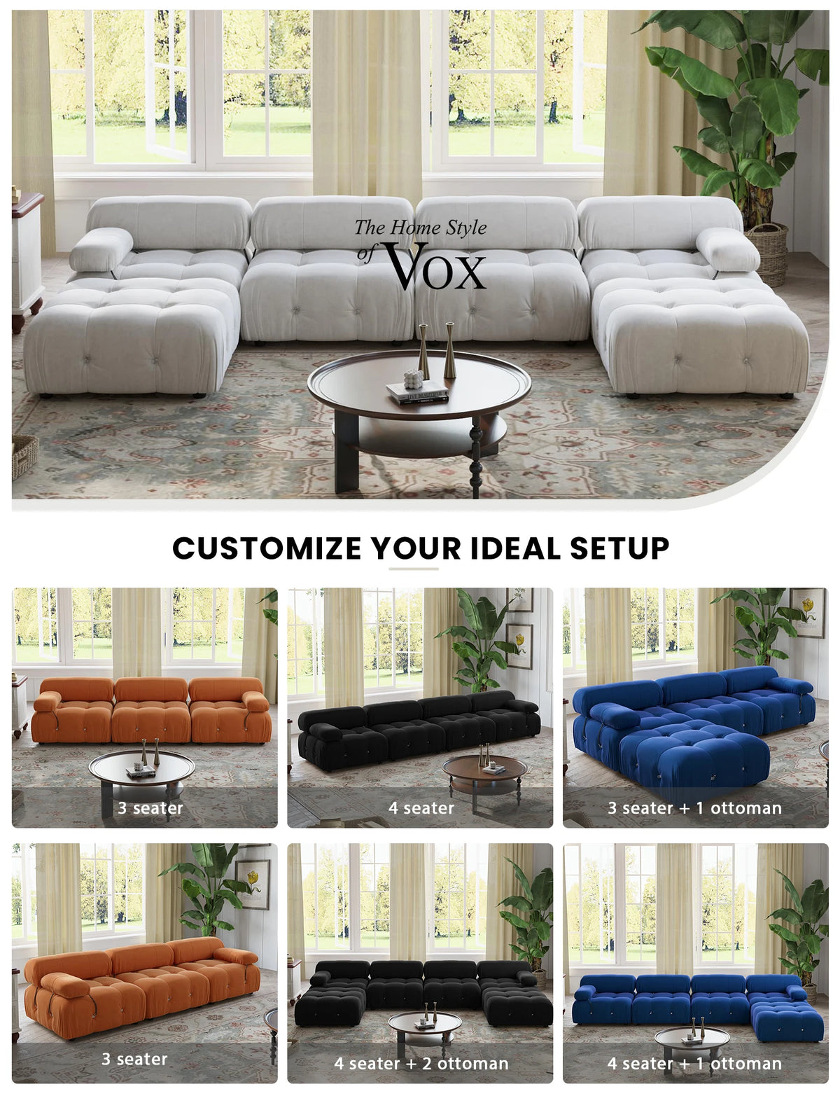 Living Room Furniture Mario Bellini Modern Nordic L Shape 3 4 5 6 7 Seater White Velvet Modular Sectional Sofa Couch Set