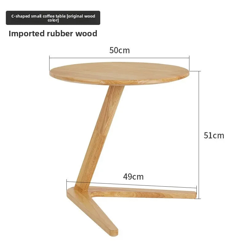Solid wood small coffee table household living room small round table sofa edge table