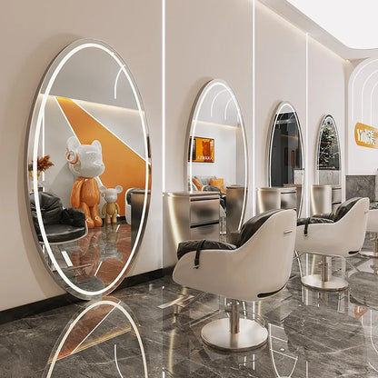 Modern Style Large Gold Styling Barber Wall Mounted Salon Furniture Hairdressing Led Makeup Beauty Salon Mirror