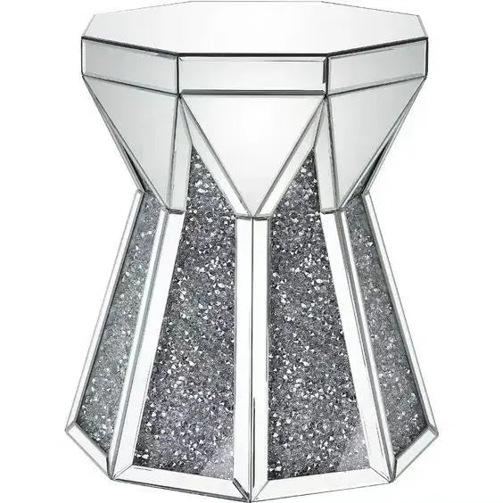 three-dimensional pink diamond glass mirror coffee table coffee table