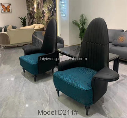 Italian style living room small chairs office and guest rooms single sofa chairs rotatable genuine leather leisure chairs