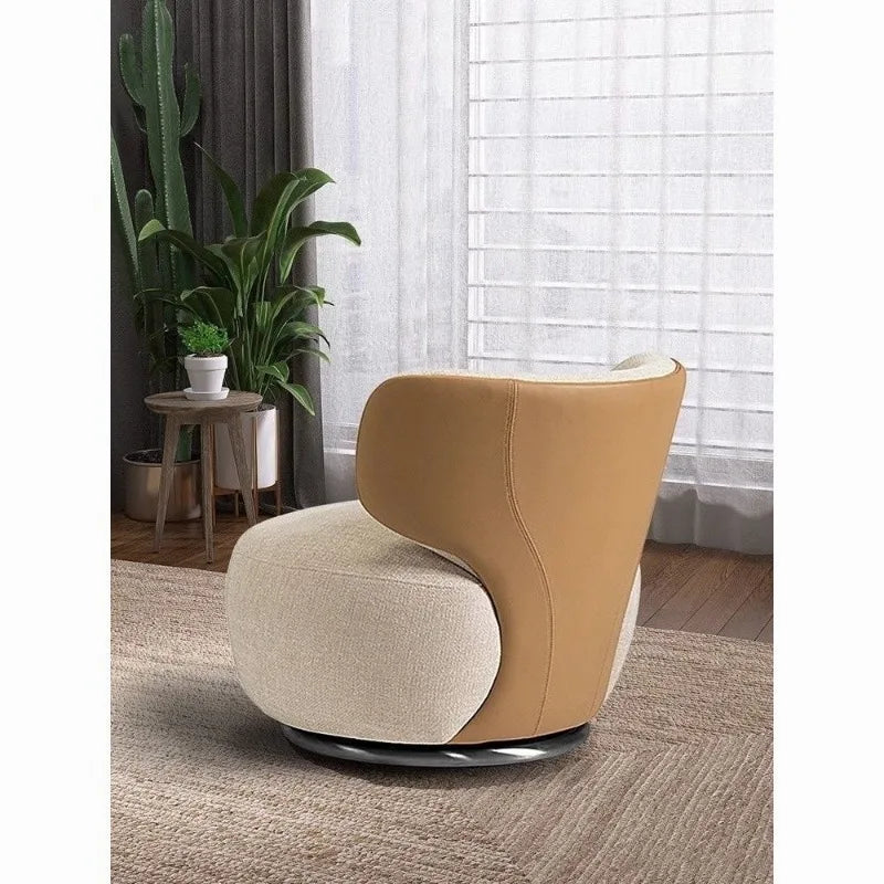 High-end Single Swivel Chair Lazy Leisure Chair New Sofa Living Room Balcony Bedroom Single Seat Personalized Fabric Chair
