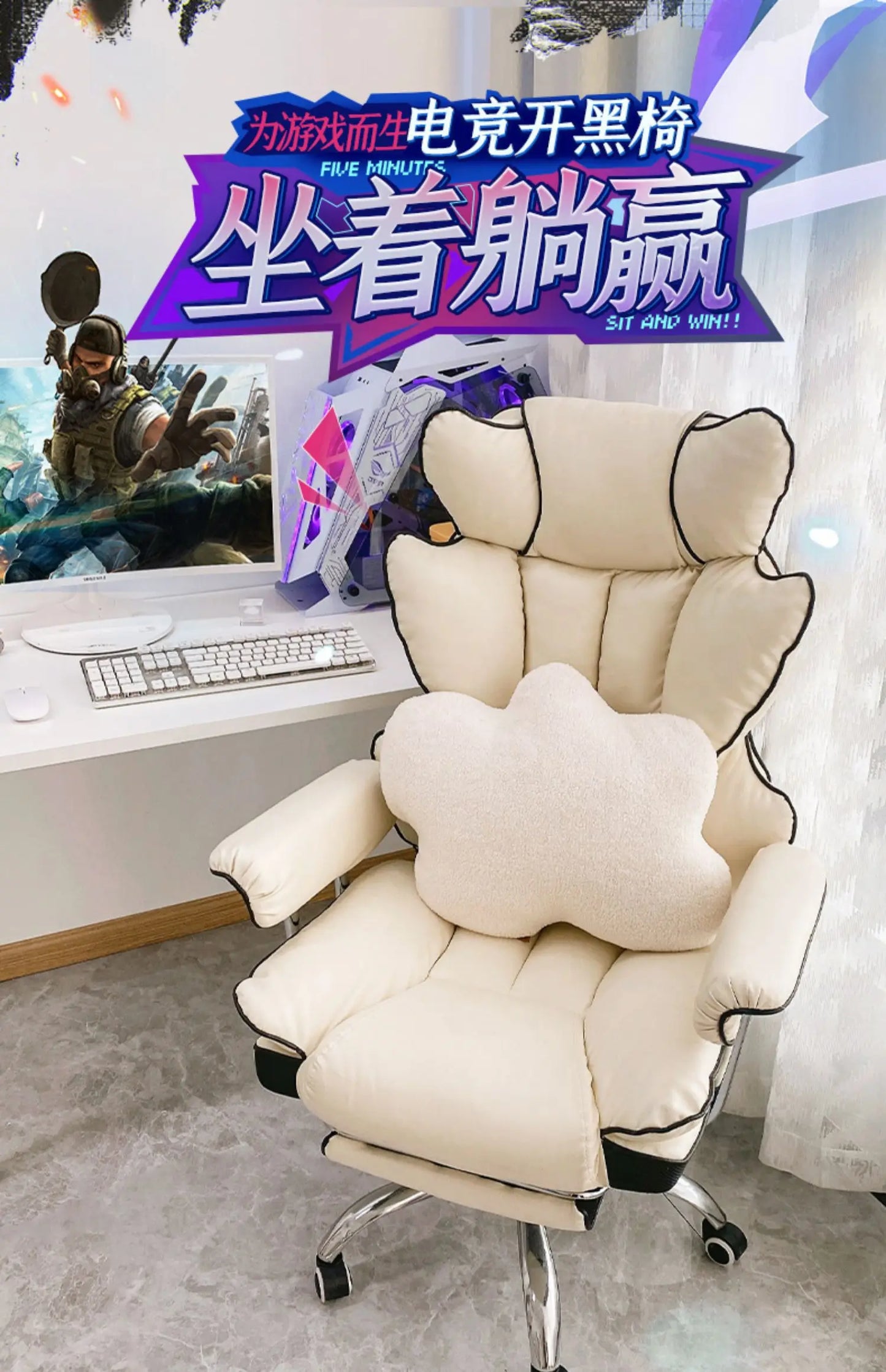 Comfortable Sedentary Computer Gaming Chair Ergonomic Bedroom With Sofa Office Desk Study Lift Chair Office Furniture FYOC