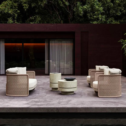 Outdoor Garden Hotel Villa Patio Simple Teak Sofa Set Furniture