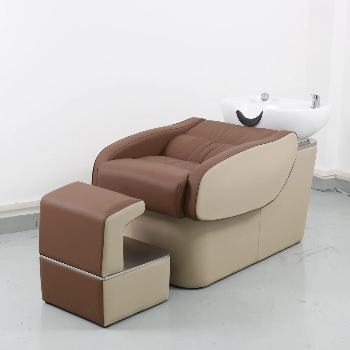 Fuying High Quality PU Leather Modern Shampoo Chair Hair Washing Bed for Beauty Salons Barber Shops Spa Bathroom Use