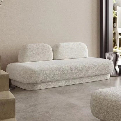 Lamb wool armless sofa, modern simple balcony living room double straight row sofa