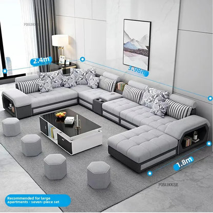 Nordic Fabric Living Room Sofas Combination Modern Apartment Single Sofas for Living Room Furniture Creative Corner Sofa v