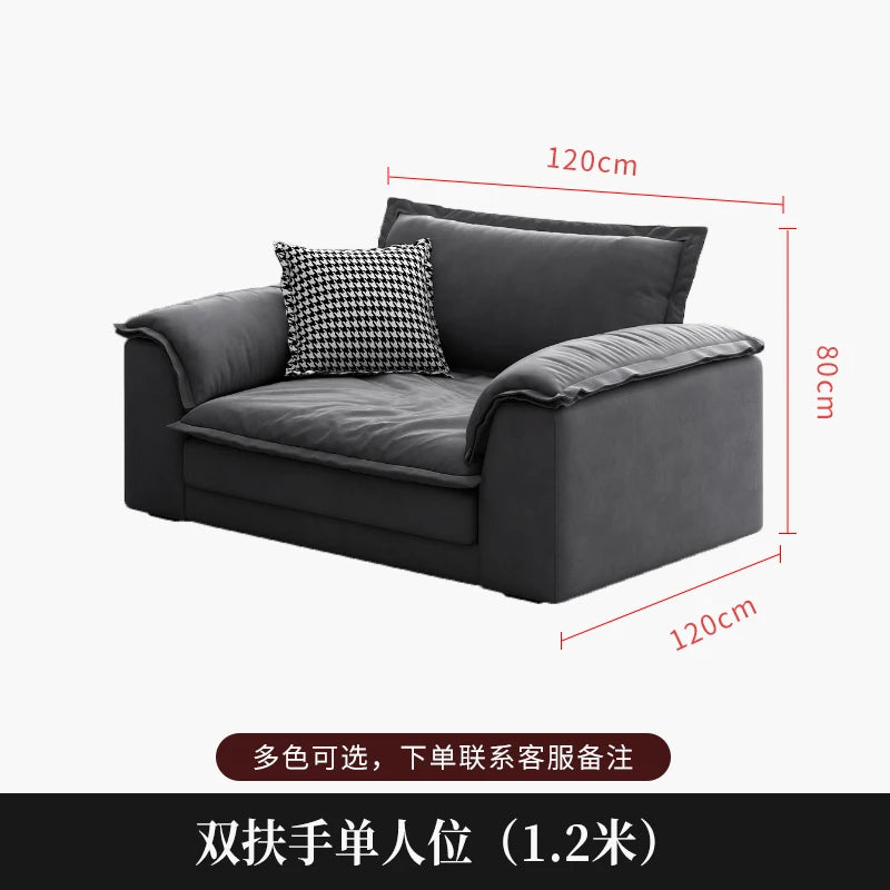 A Minimalist petal retro sofa home living room simple matte fabric corner sofa