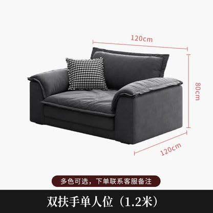 A Minimalist petal retro sofa home living room simple matte fabric corner sofa