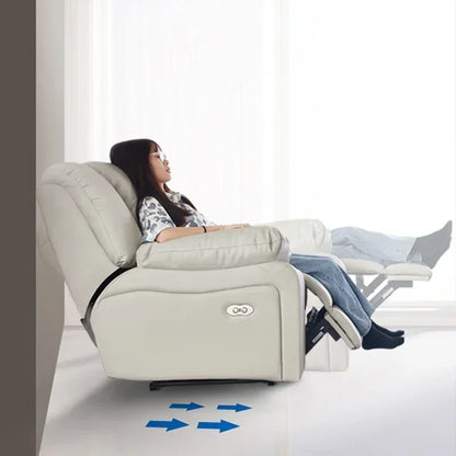 ReclinerMassage Bed Electric Accent Chair Lounge Cheslong Leather Italian Furniture