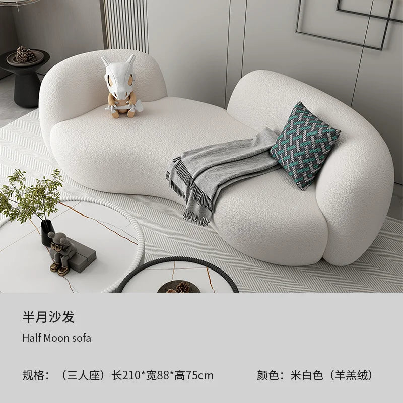 Modern Minimalist Living Room Sofa Berber Fleece Double lounge living room sofas elegant comfortable