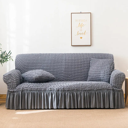 Fabric Skirt 2/3 Seater Sofa Cover 140-230cm Full Package Single Universal Elastic Sofa Slipcovers American Rustic Four Seasons