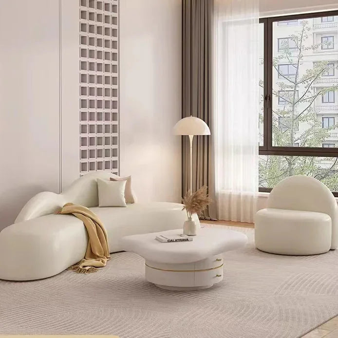 m Living Room Italy Sofa Set Customize Lambwool Leather Fabric Modular Sofa Set Modern Modern Leather Lounge Curved Sofa l