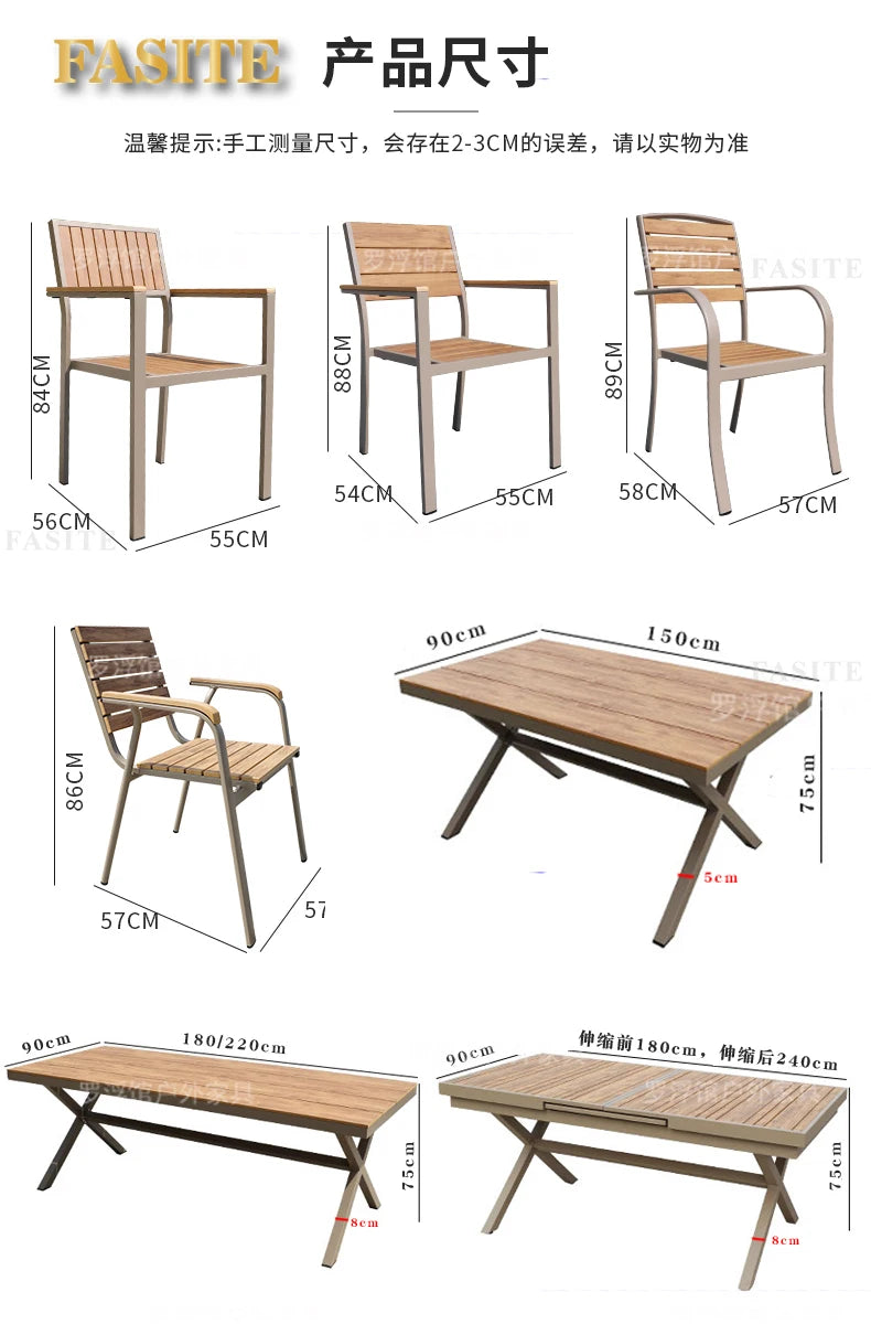 Courtyard table and chair outdoor balcony waterproof and sunscreen garden outdoor leisure table and chair combination
