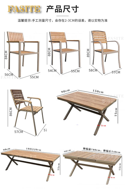 Courtyard table and chair outdoor balcony waterproof and sunscreen garden outdoor leisure table and chair combination