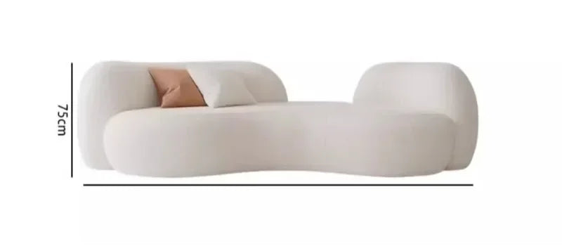 Cream wind sofa, new reception curved sofa in the living room