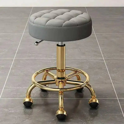 Barber Hairdressing Salon Chairs Gold Beauty Makeup Chair Furniture Office Desk Stool With Wheels Swivel Lifting Round Stools