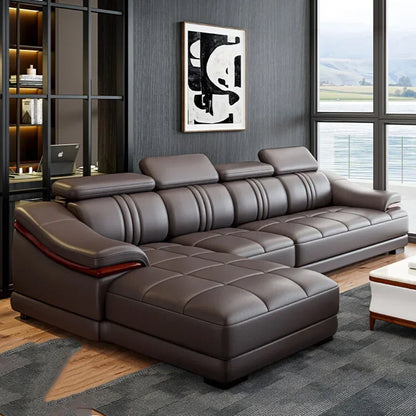 Floor Designer Living Room Sofas Couch Leather Nordic Minimalist Sofas Relaxing Room Decor Sillon Cama Lounge Suite Furniture