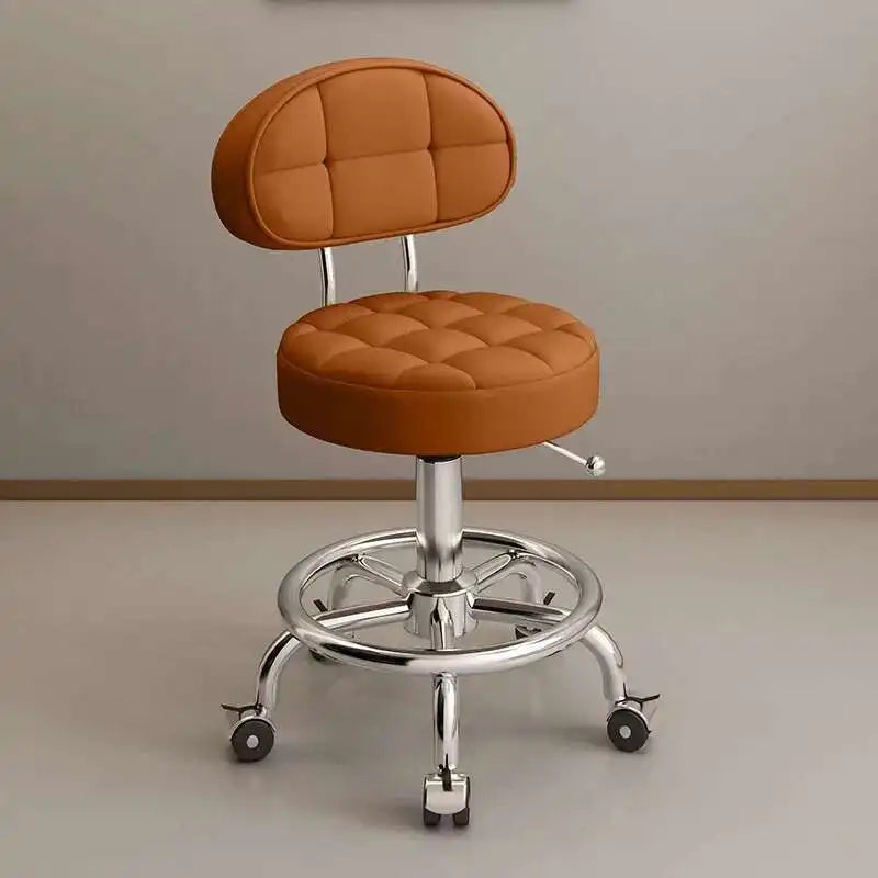 Aesthetic Hairdressing Chair Backrest Simple Rolling Rotating Barber Chair Portable Mocho Cadeira Barber Equipment MQ50BC