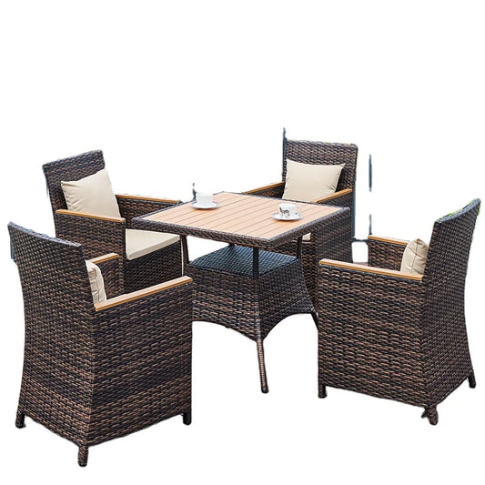 Custom Design Pastoral Garden Set Pastoral Garden Set Plastic Rattan Patio Furniture Set