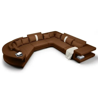 New Arrival Modern Living Room Leather Sofa, Lounge Chair, Living Room Designer Combination Sofa, U-shaped Sofa, Luxury Leather