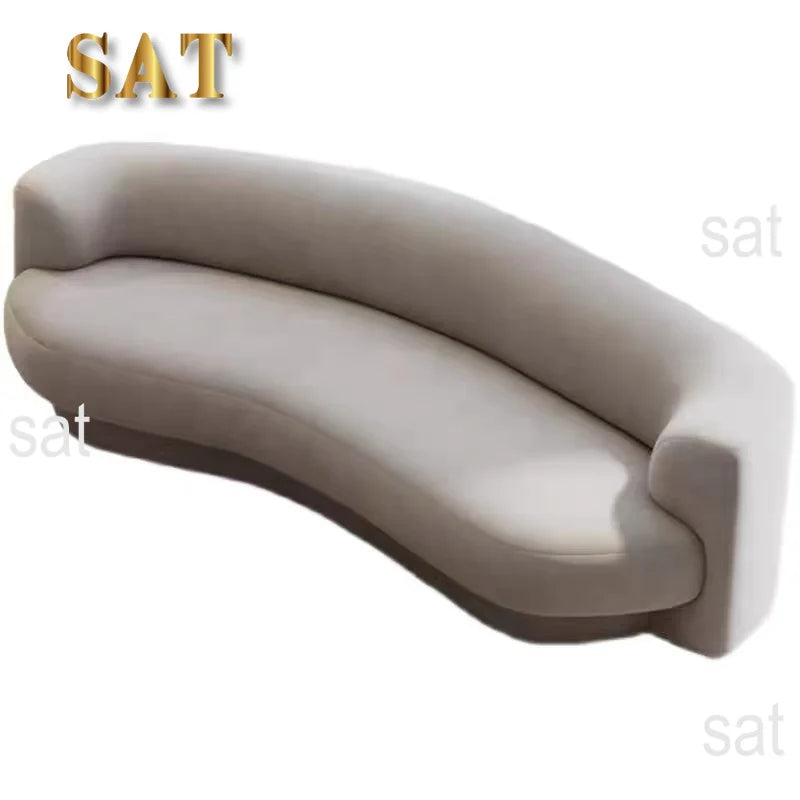 Fabric Living Room Sofas European Beige Italian Curved Luxury Couch Double Modern Designer Divano Soggiorno Home Furniture