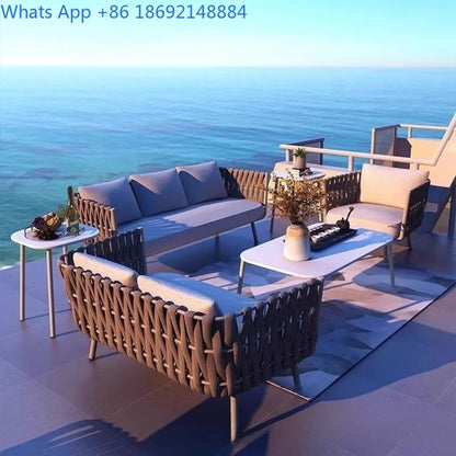 Outdoor Sofa Courtyard Outdoor Garden Terrace Balcony casual Sofa Rattan Woven Rattan Chair Furniture Combination