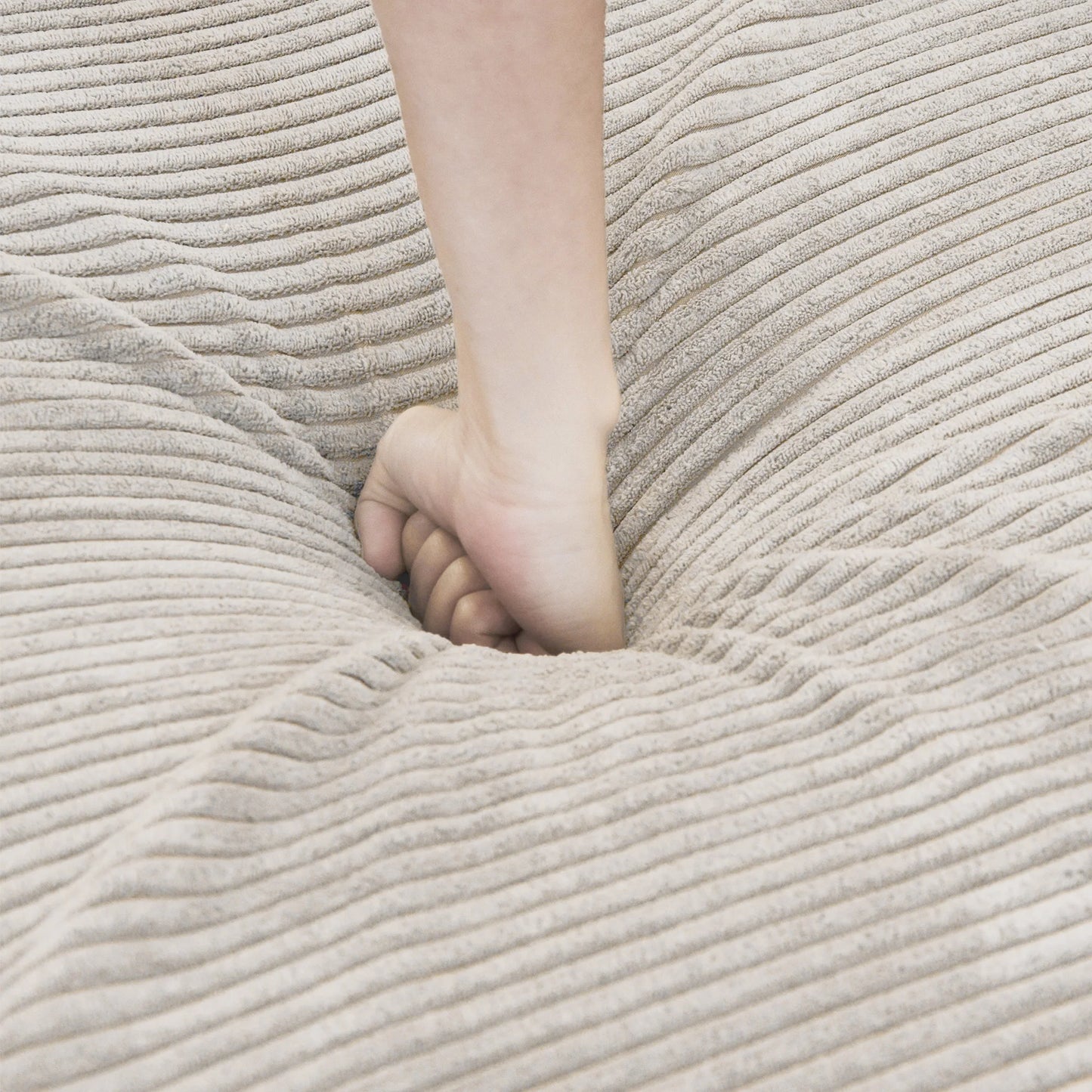 Sdorens 141.73'' L Shape Sectional Sofa Corduroy Fabric Couches Oversized 3 Seater Couch with 1 Ottomans for Living Room Set