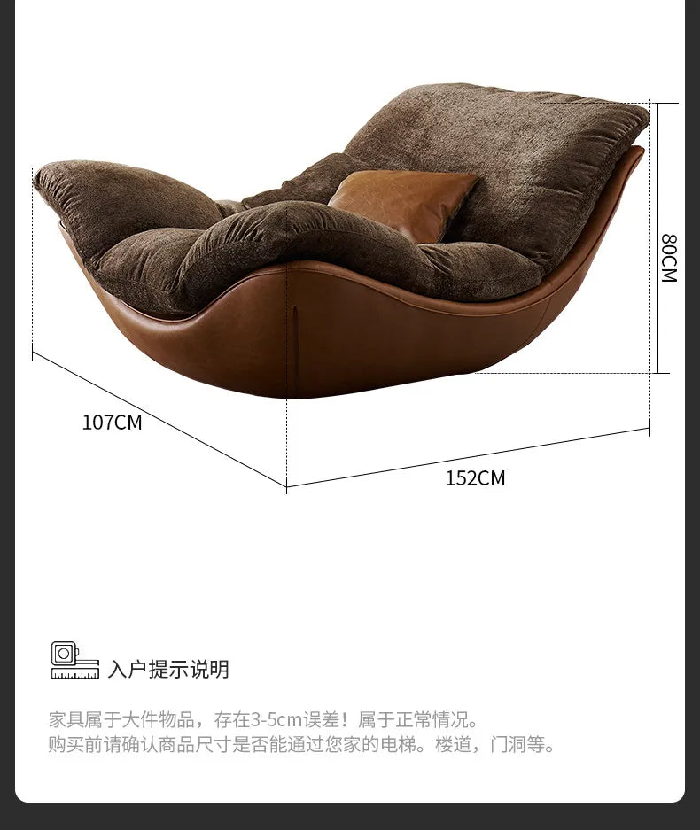 Italian minimalist living room couple double sofa recliner advanced reclining sleeping lazy sofa down