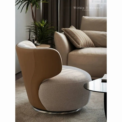 High-end Single Swivel Chair Lazy Leisure Chair New Sofa Living Room Balcony Bedroom Single Seat Personalized Fabric Chair