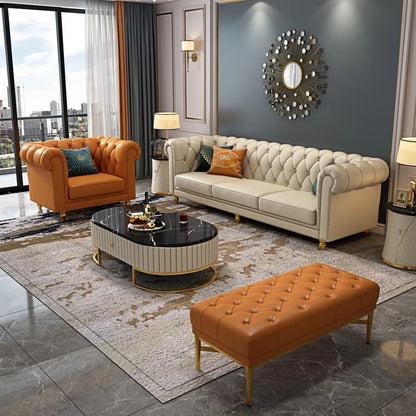 Nordic Modern Leather Sofas Luxury Sectional Single Loveseat Lounge Couch 3 Piece Designer Divano Soggiorno Furniture Home
