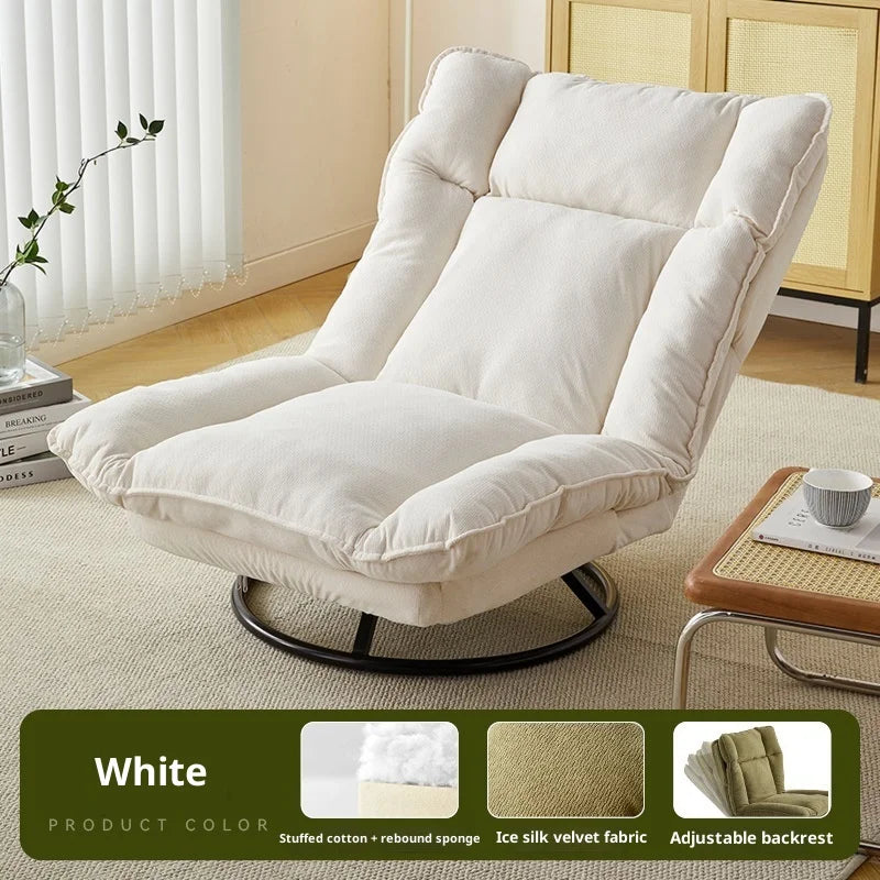 Sofa 360 Degree Swivel Lounge Chair Adjustable Back Fabric Single Seat Small Apartment Living Room Balcony Lazy Armchair