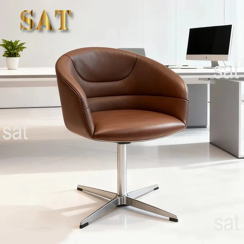 Leather Reception Armchair Office Visitor Chair Luxury Fashion Office Chair Hotel Swivel Office Chair