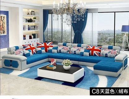 Fabric Big Sofa Set Living Room Furniture Cloth Sofa Modernos Para Sala Sectional Sofa U Shape Corner Couch Grandes Salon