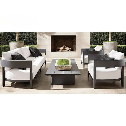 Garden Sets Waterproof Lounge Teak Aluminum Dining Rattan Wicker Sofa Modern Balcony Aluminium Outdoor Patio Furniture Set
